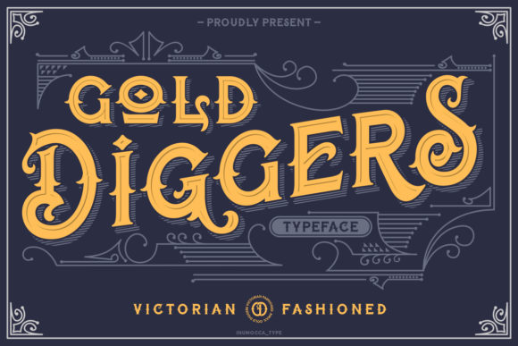 Gold Diggers Font: Vintage Elegance for Handmade Labels & Printables