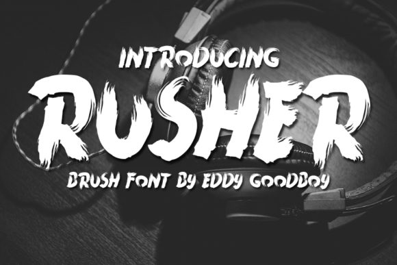 Rusher: A Bold Brushed Display Font for Standout Design